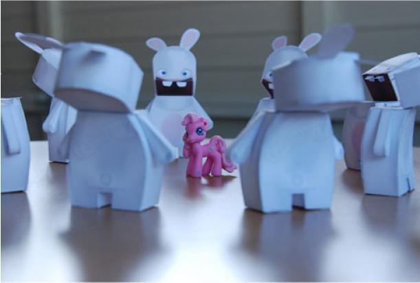 Lapins crétins en papertoy