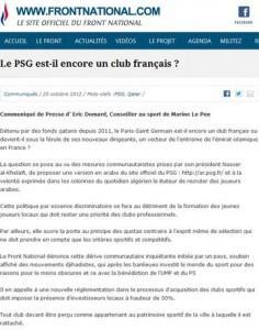 PSG-Front National : « Le PSG est-il un club français » ?