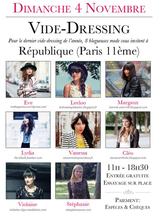 Grand vide-Dressing à Paris Dimanche 4 novembre