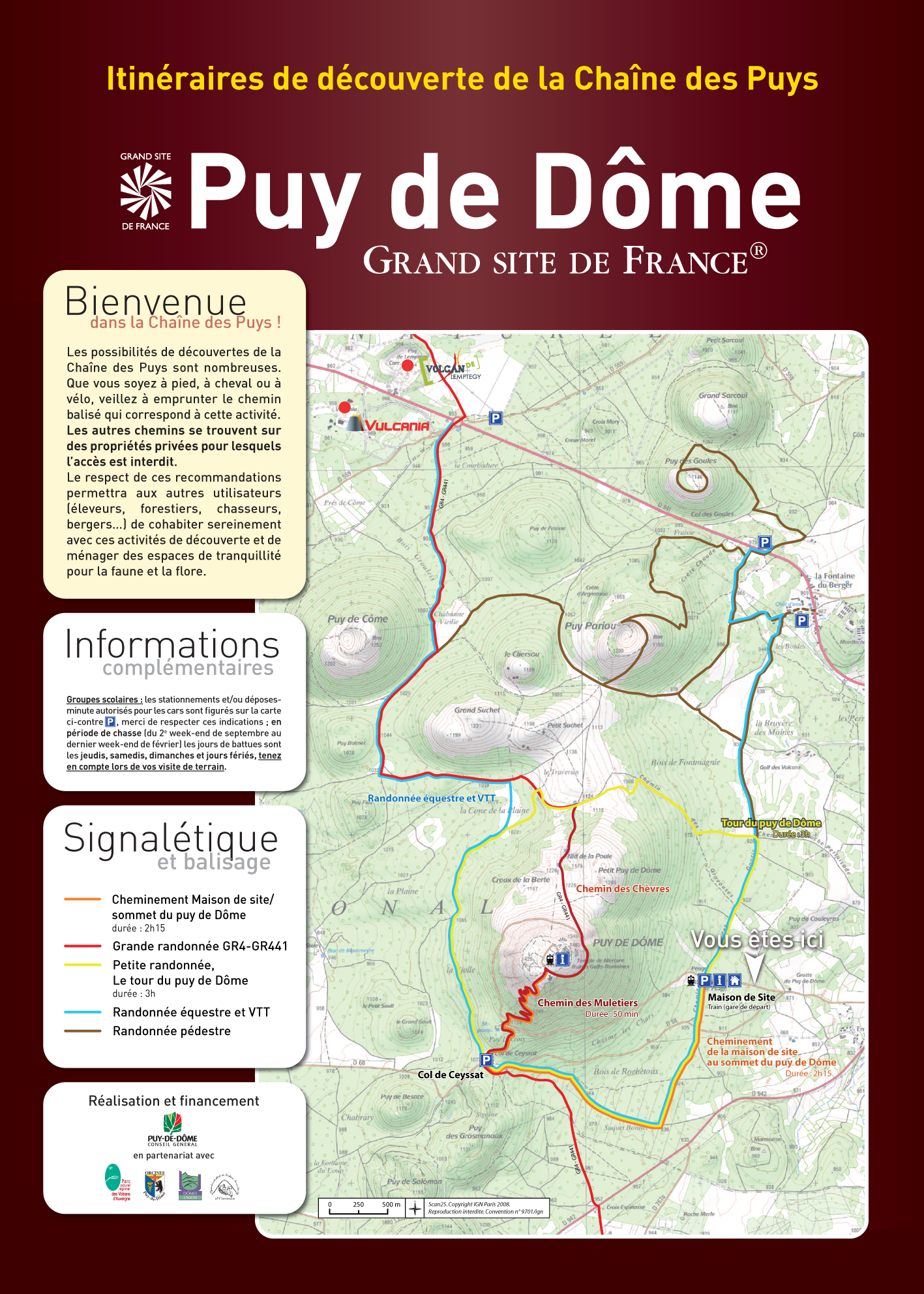 Panoramique des Dômes : durant les investigations, le chemin des Chèvres vous attend pour accéder au Puy-de-Dôme