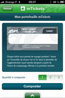 Vente de tickets sur mobile à la TAN (Nantes)