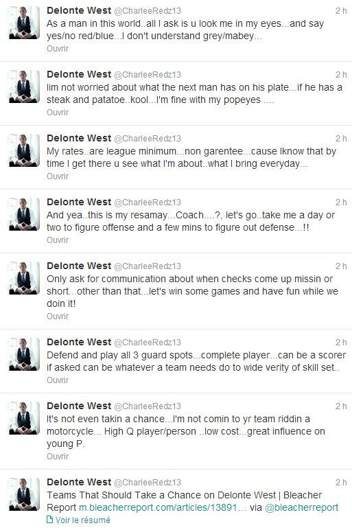 Delonte West cherche une place sur Twitter