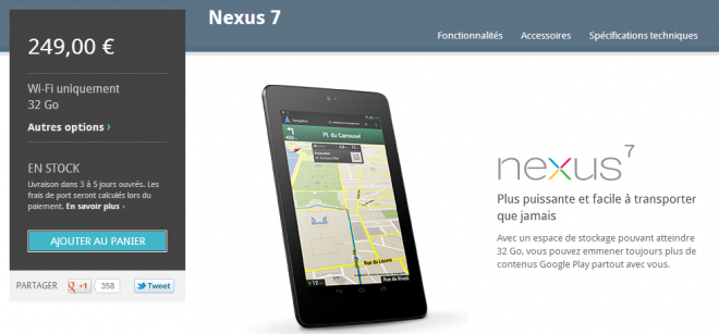 Nexus 7 32 Go – Disponible sur le Google Play