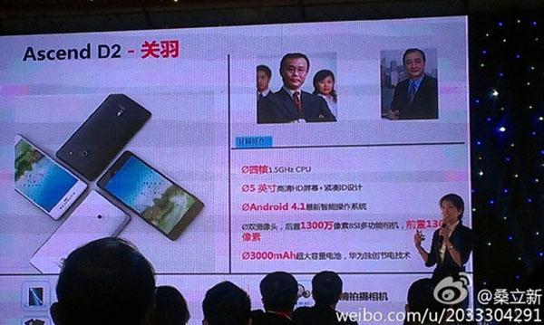 Le Huawei Ascend D2 officiel