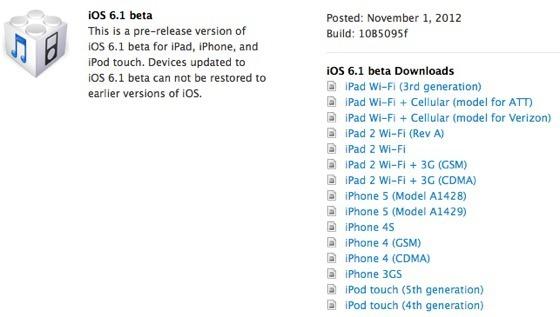 iOS 6.1 Bêta 1 (iPhone-iPad-iPod) disponible et les nouveautés...