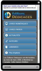 Accédez aux Éditions Dédicaces sur votre appareil mobile