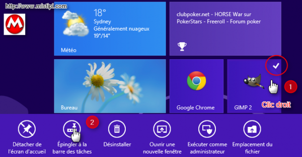 Windows 8 : Épingler une application sur la barre de tâches