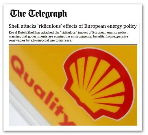 Shell veut un soutien pour son gaz, pas pour l'éolien et le charbon