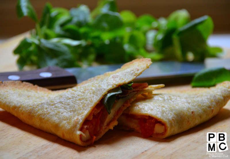 Pizza Calzone express avec des tortillas