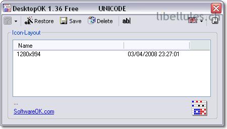 sauvegarder disposition icônes