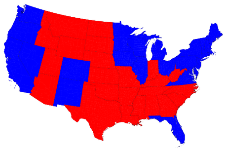 Géographie des élections présidentielles étatsuniennes : premières cartes de l' 