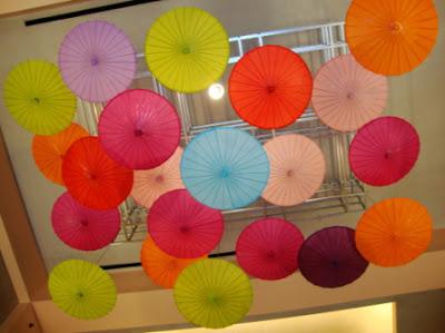 Les ombrelles pour décorer la salle