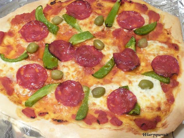 Pizza chorizo et poivron / Chorizo and green pepper pizza
