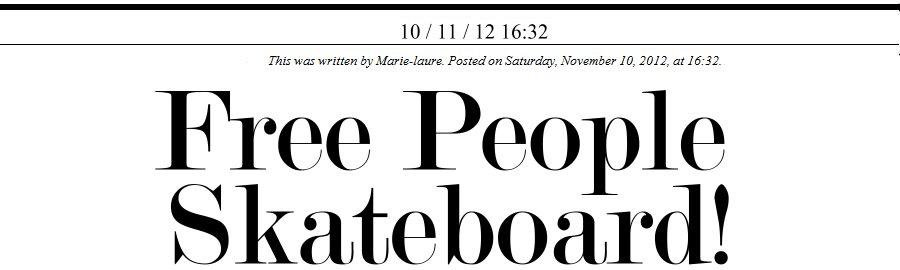 Limited Edition Free People Printed Skateboard!