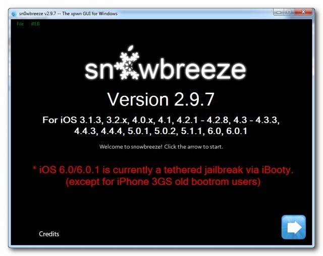 Jailbreak iOS 6.0.1 (iPhone): Sn0wbreeze se met à jour en version 2.9.7...