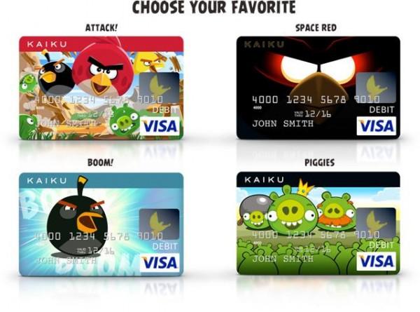 Les cartes bancaires Angry Birds
