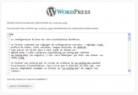 Installation de WordPress et fichier wp-config.php