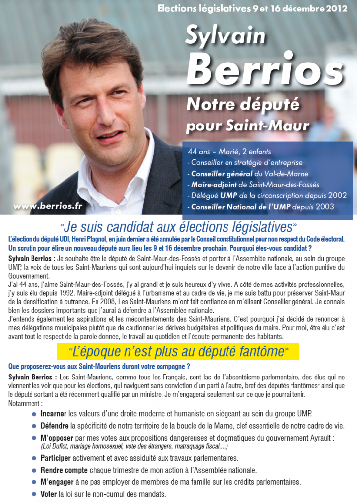 Sylvain Berrios notre député UMP pour Saint-Maur