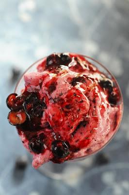 Le dimanche c'est comme le samedi, frozen yogurt ! Parce que j'aime les belles histoires et la confiture… Frozen yogurt Myrtille et Muroise® !