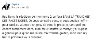 Diglee épuisée perd sa tranche