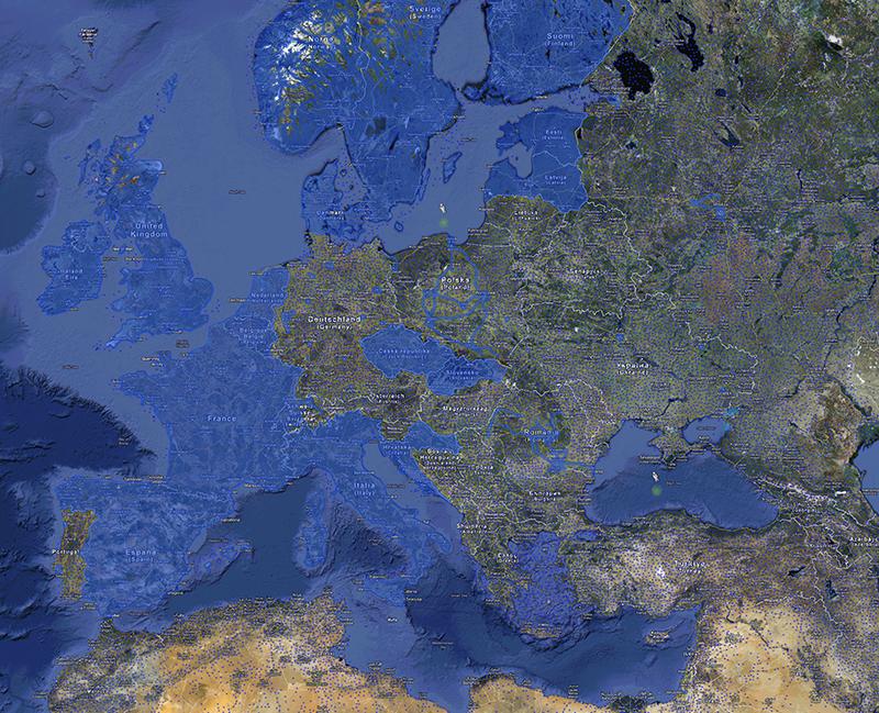carte d'europe zones couvertes par google street view