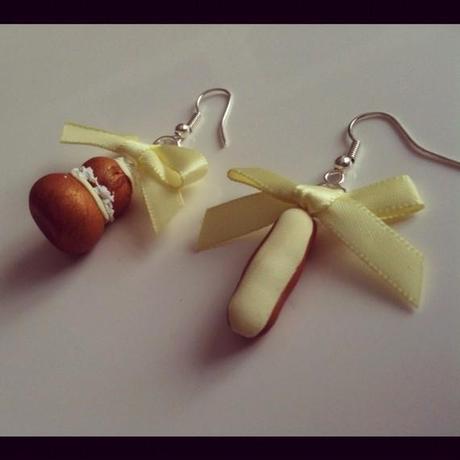 Boucles d'oreille religieuse et eclair à la vanille DERNIER EXEMPLAIR