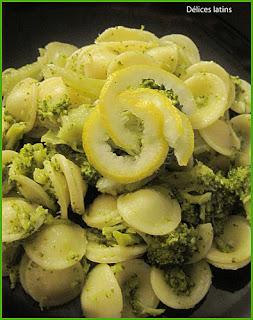 Orecchiette aux brocolis et parfumées au citron