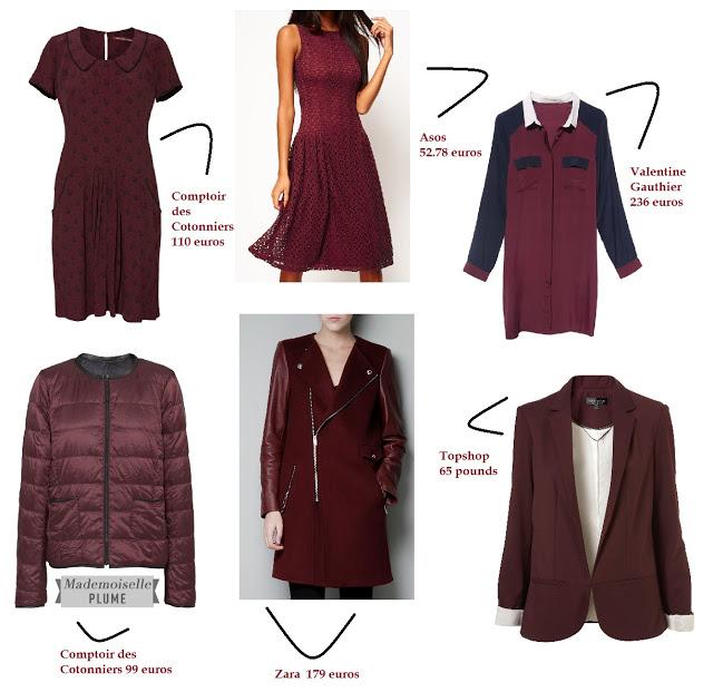 SHOPPING LIST: EN NUANCES DE BORDEAUX ET D'AUBERGINE