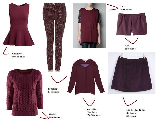 SHOPPING LIST: EN NUANCES DE BORDEAUX ET D'AUBERGINE