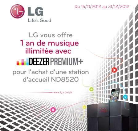 Jusqu’à un an de musique Deezer offert pour l’achat d’une station d’accueil LG