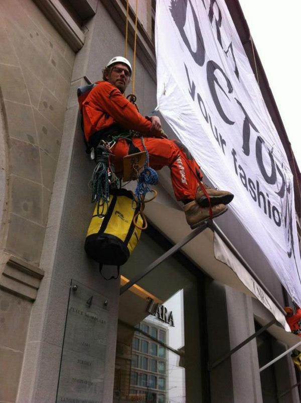 Genève : Action spectaculaire de Greenpeace dans un magasin Zara
