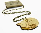 Wooden Fox Necklace