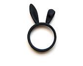 Black Bunny Ears Ring, bunny ring, animal ring, cute goth ring, Kawaii ring, rabbit ears, hare, animal jewellery, whimsical jewelry
