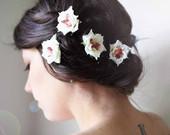 flower hair clip set 'JUPITER' bridal accessory