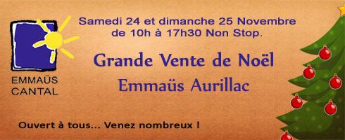 Grande vente de Noël Emmaüs Cantal