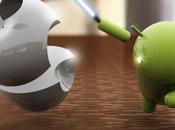 Android Bugdroid dévore Apple