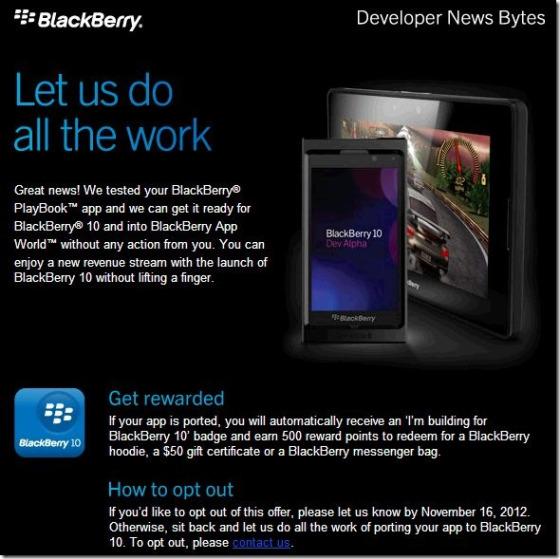 Les applications Playbook prêtes pour Blackberry 10