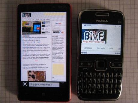 Lumia 820 vs Nokia E72 blog jeux vidéo
