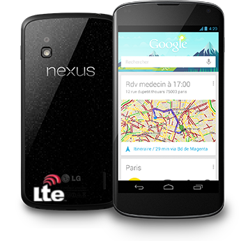 Le Nexus 4 supporte les réseaux LTE