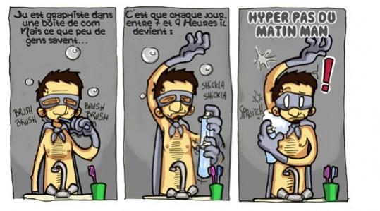 Les monologues du nombril, ou le super héros des réveils difficiles