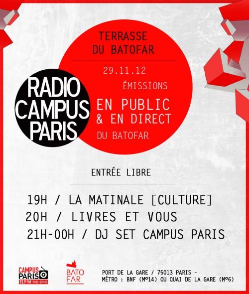 Radio Campus Paris en direct du Batofar !
