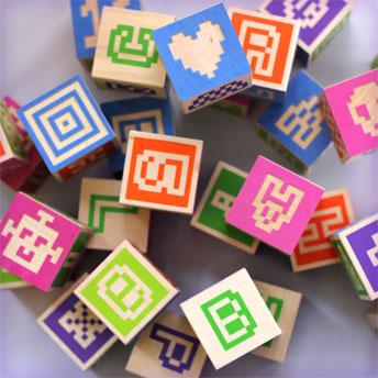 Les cubes Bitblox, par Glyfyx, du pixel art !