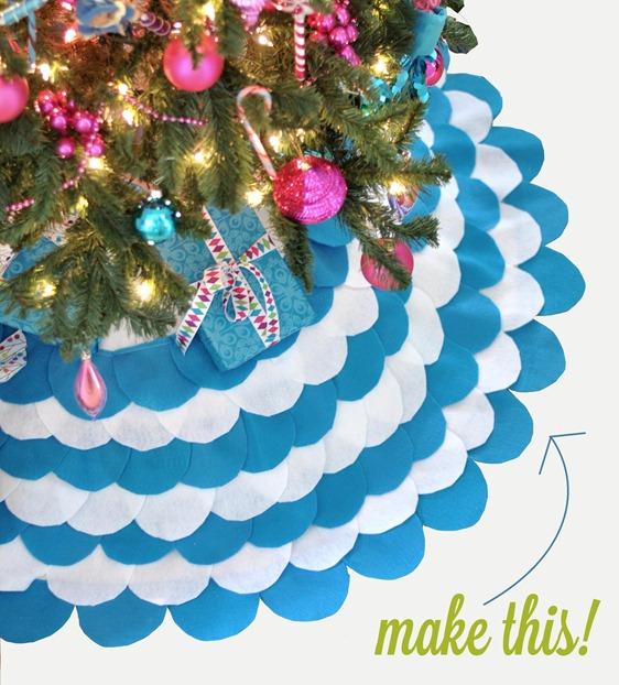 make a scalloped felt tree skirt
