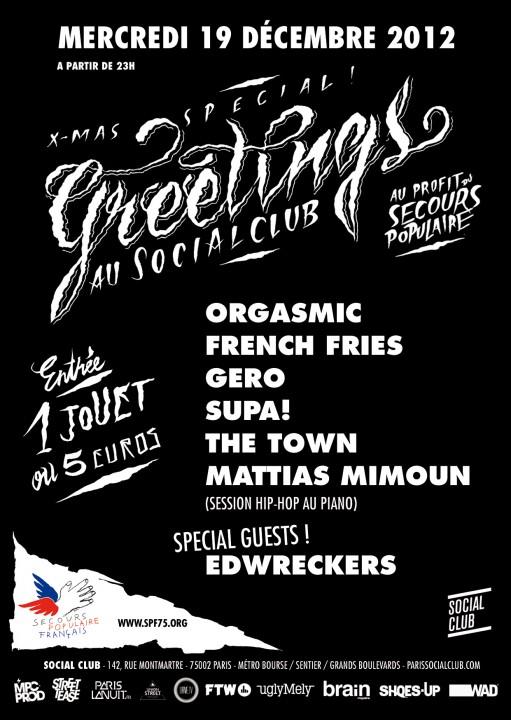 GREETINGS : ORGASMIC x FRENCH FRIES x GERO x SUPA! x THE TOWN