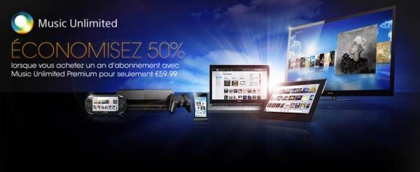 Sony Music Unlimited Premium à moitié prix