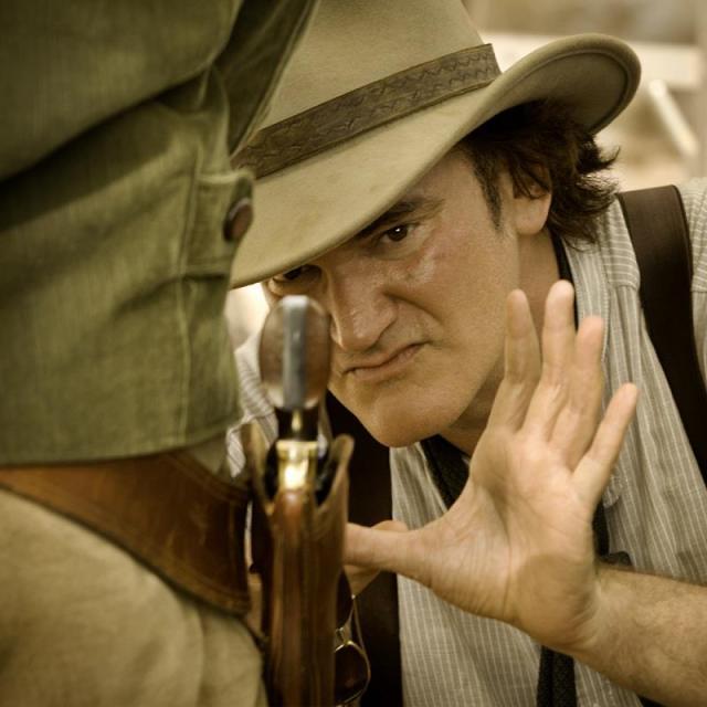 Quentin Tarantino sur le tournage de Django Unchained 