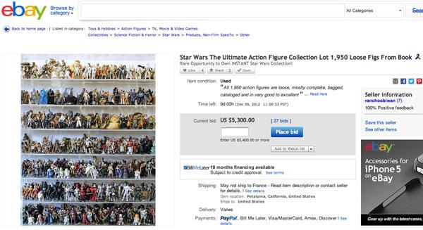 Les 1.950 figurines Star Wars pour 4000€ sur ebay