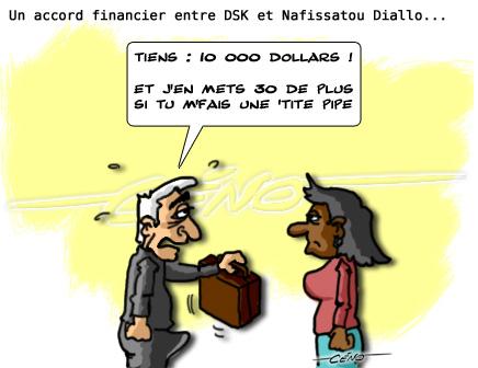 Céno Dessinateur - La Babole : Un accord financier entre DSK et Nafissatou Diallo