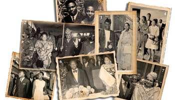 Photos d'époque des anciens couples présidentiels (voir les légendes dans le texte ci-dessous).