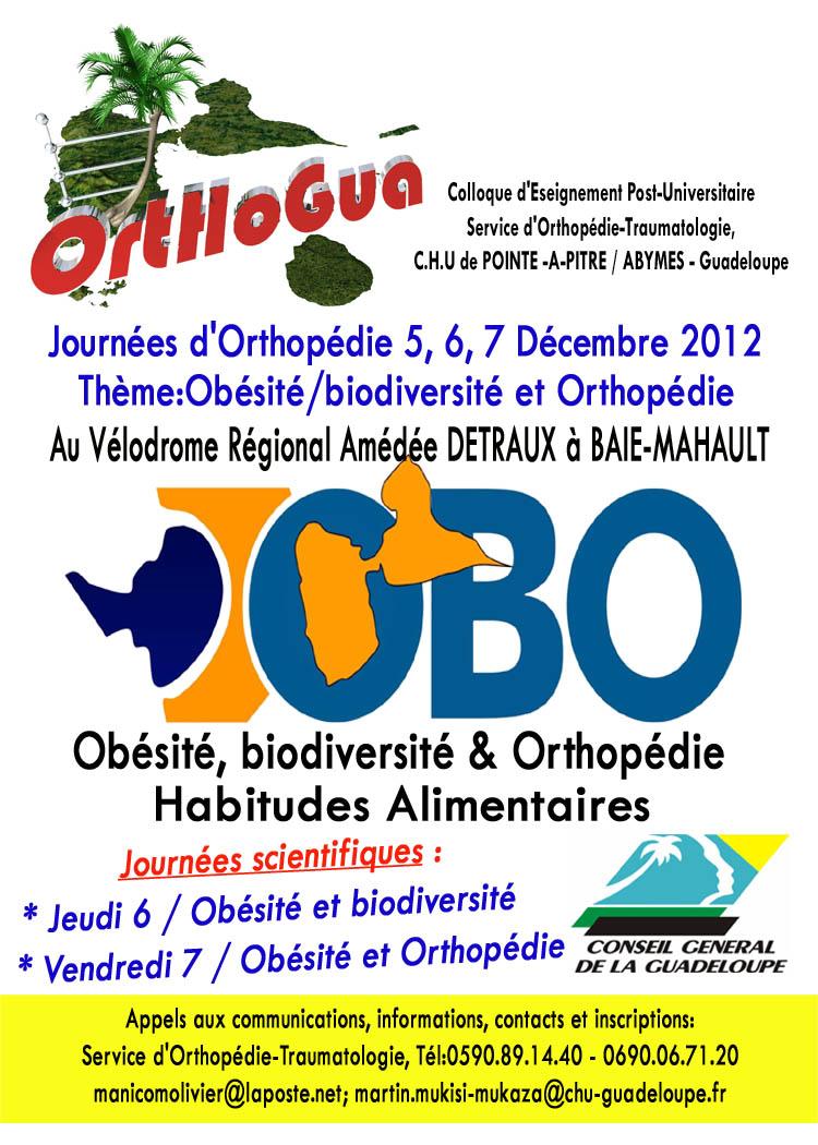 Obésité, biodiversité Caribéenne Orthopédie Habituds Alimentaires ! les 5, 6, 7 décembre 2012